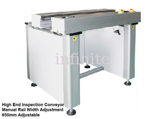 Esteira transportadora de inspeção de PCB de design modular 650 mm com largura de trilho manual