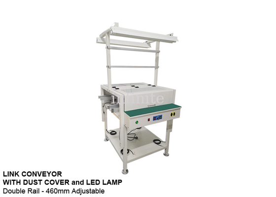 Equipamento de manuseio de PCB de transportador SMT de 460 mm com comprimento de 0,5 m com luz LED